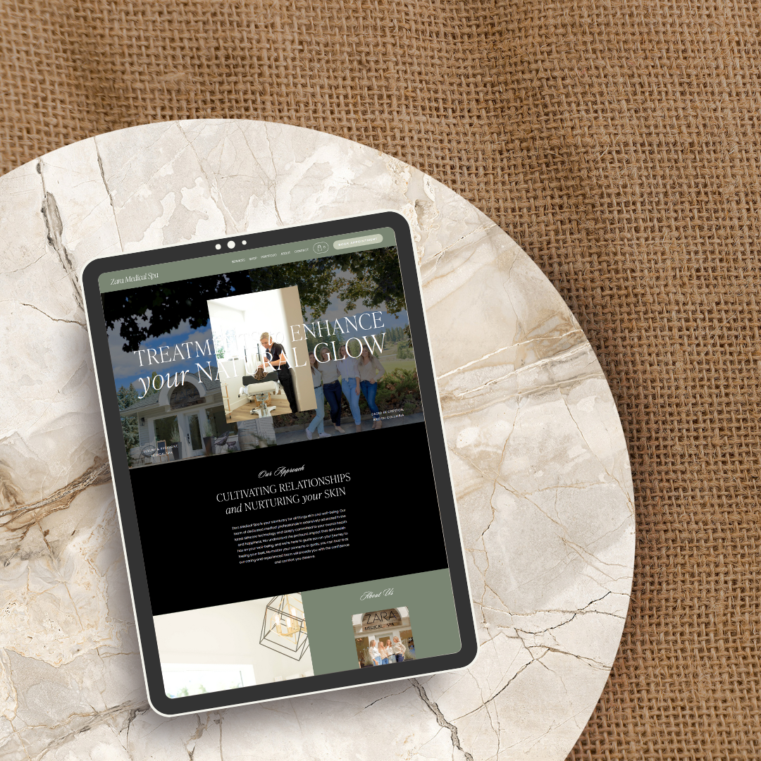 Website Example on an ipad