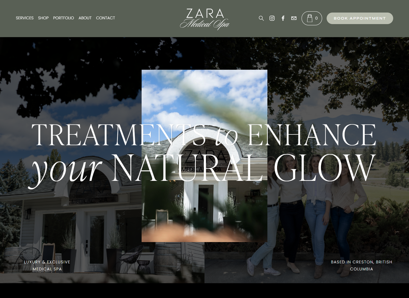 Zara Medical Spa homepage