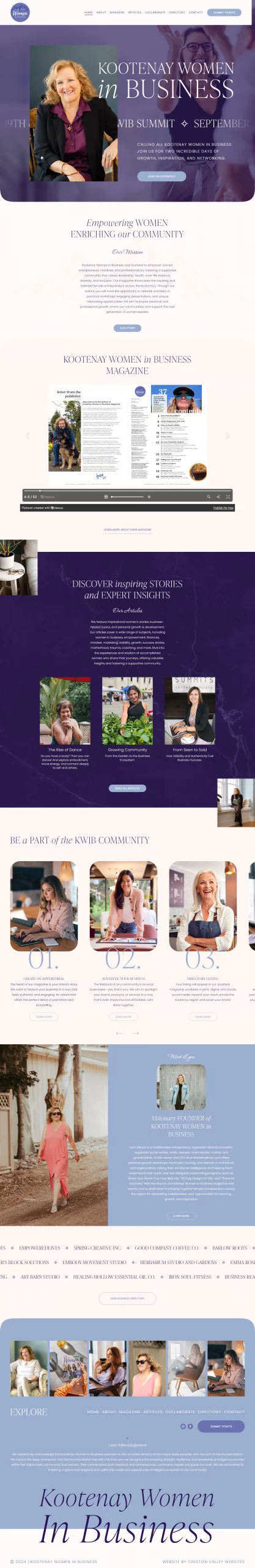 Kootenay Women in Business website