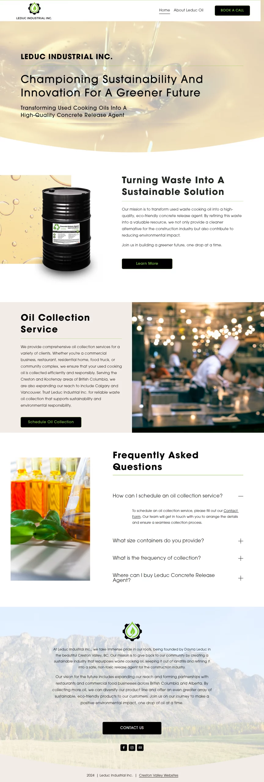 Leduc Industrial website preview