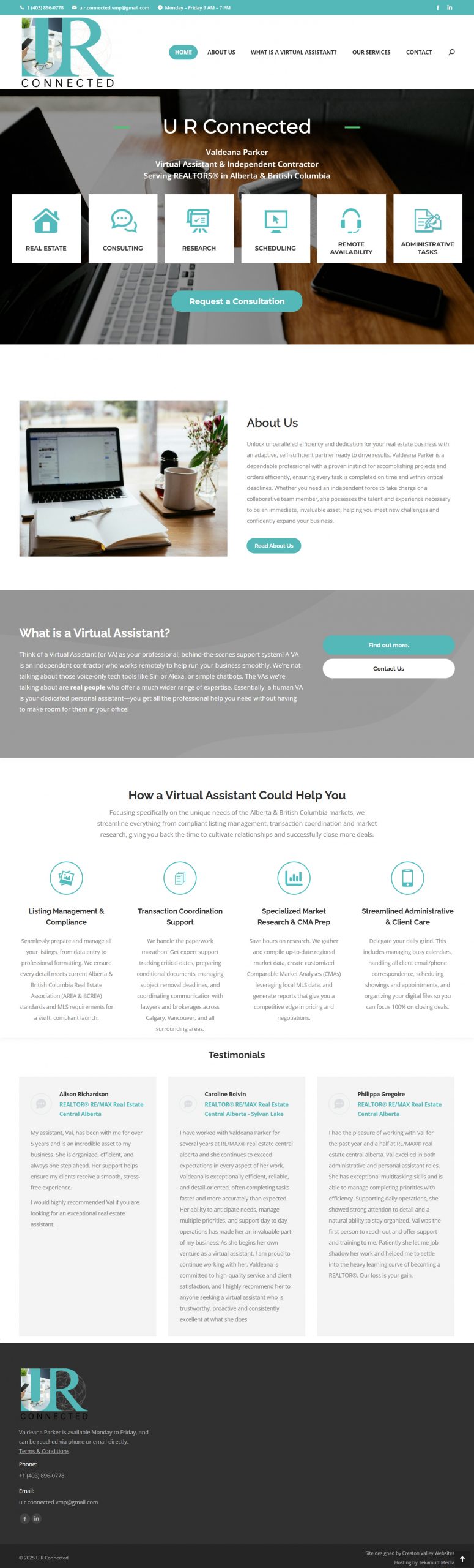 UR Connected website preview